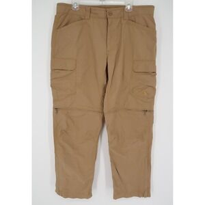 The North Face Mens 36 Convertible Paramount Peak Zip Off Cargo Pants Tan‎ Brown